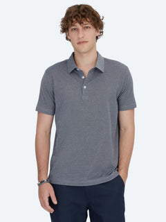 Lacivert Polo Yaka Pamuk Karışımlı T-Shirt