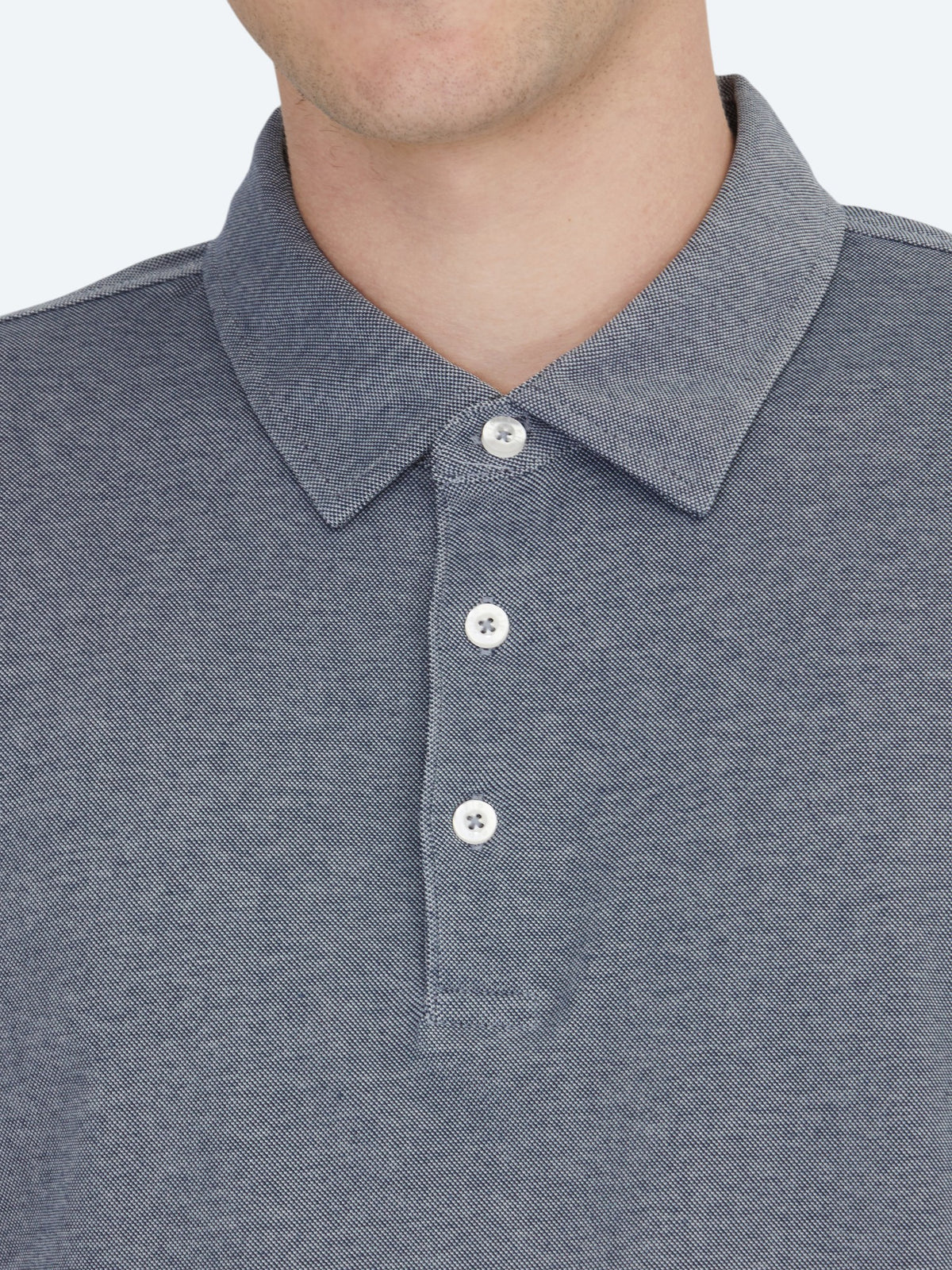 Lacivert Polo Yaka Pamuk Karışımlı T-Shirt