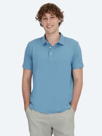 Mavi Polo Yaka Pamuk Karışımlı T-Shirt
