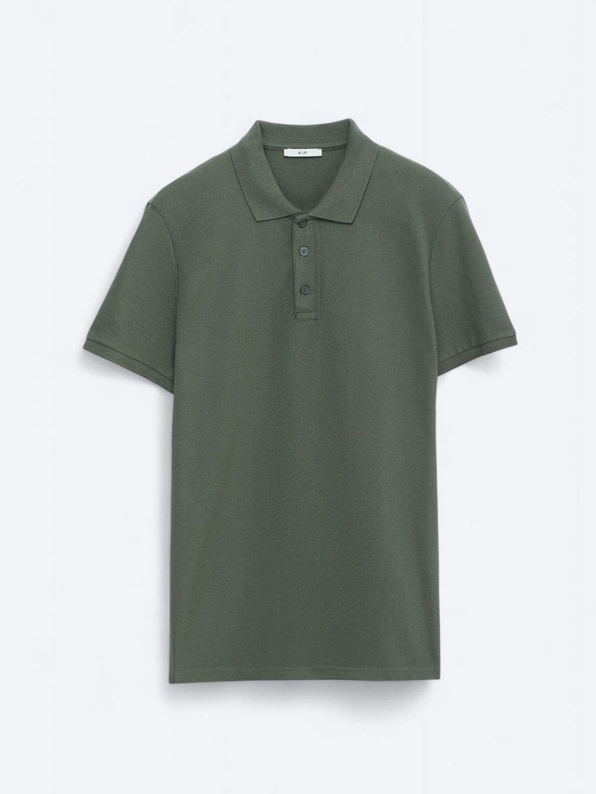 Haki Düz Polo Yaka %100 Pamuk T-Shirt