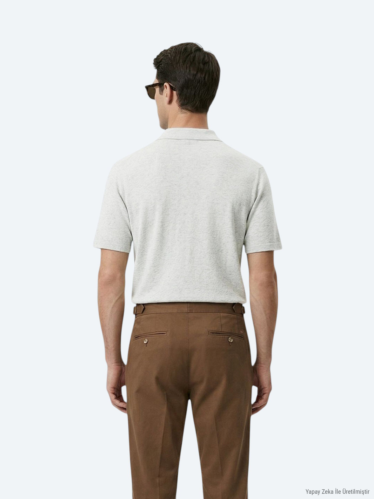 Bej Desenli Regular Fit Kısa Casual Keten Karışımlı Gömlek