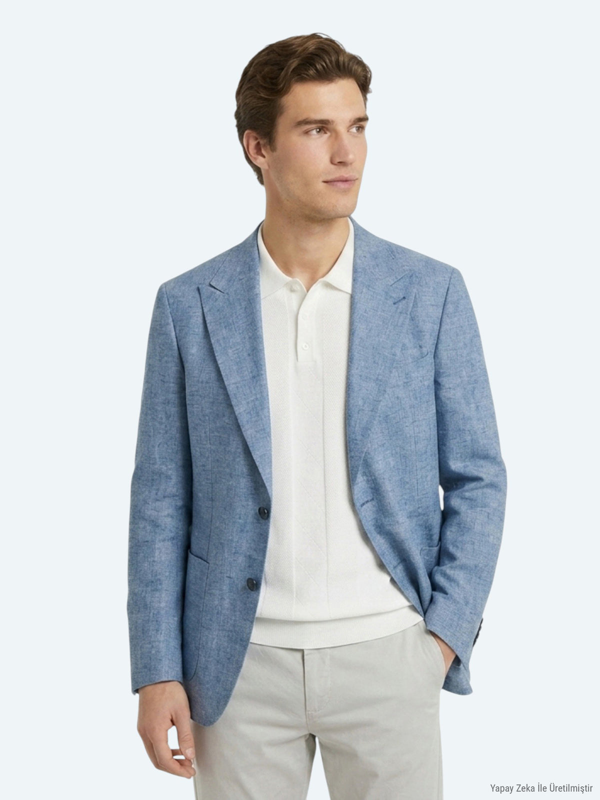 Mavi Modern Fit Keten Karışımlı Ceket