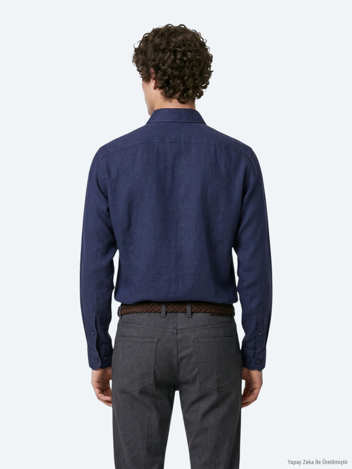Lacivert Regular Fit Uzun Dokuma Casual Gömlek