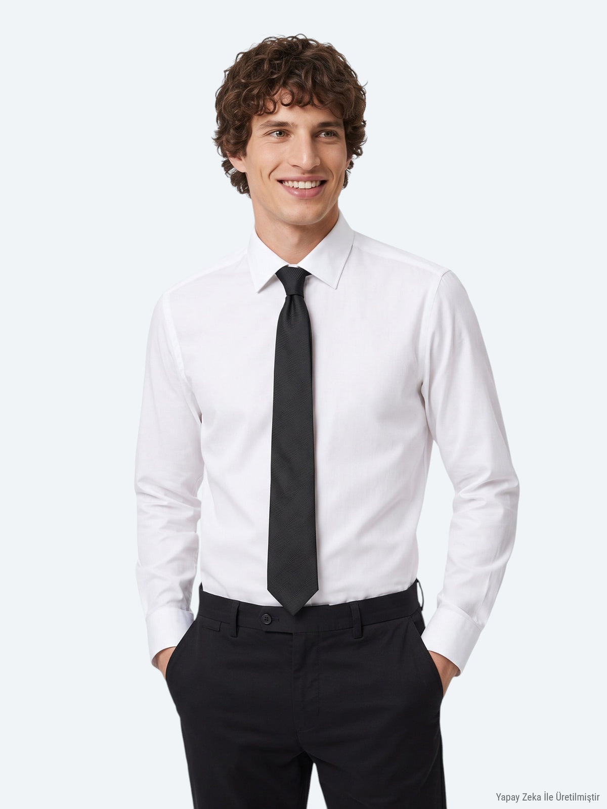 Beyaz Regular Fit Uzun Dokuma Casual Gömlek