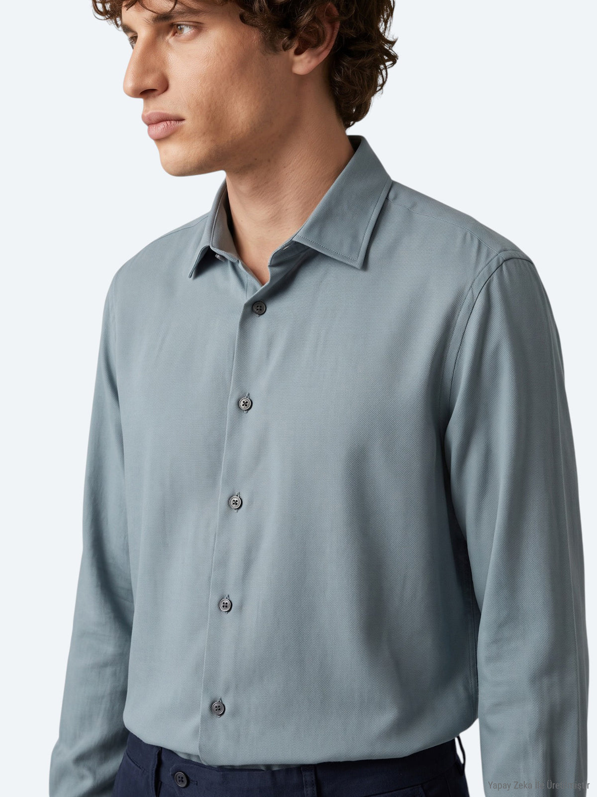 Mint Regular Fit Uzun Dokuma Casual Gömlek
