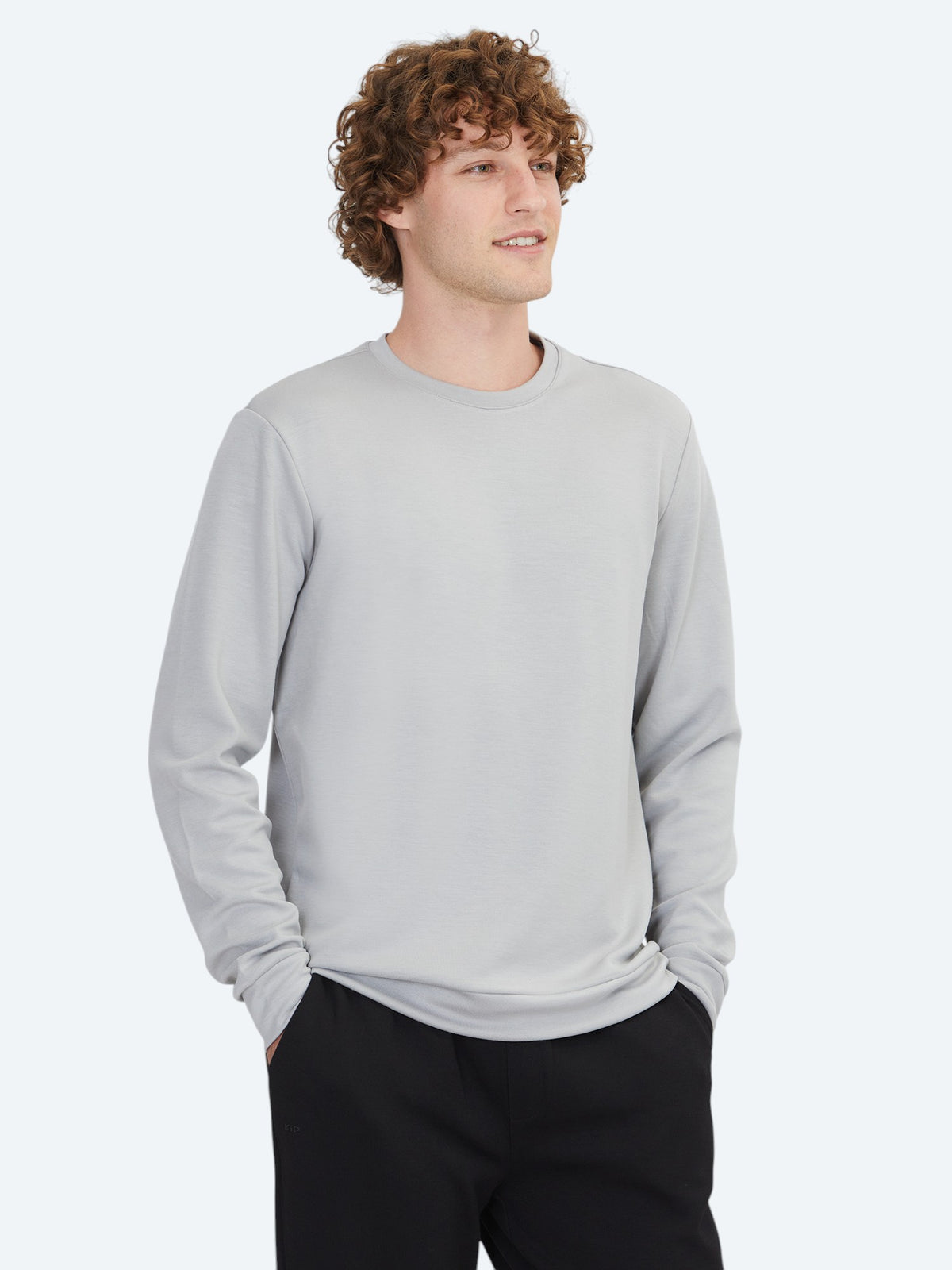 Gri Bisiklet Yaka Sweatshirt