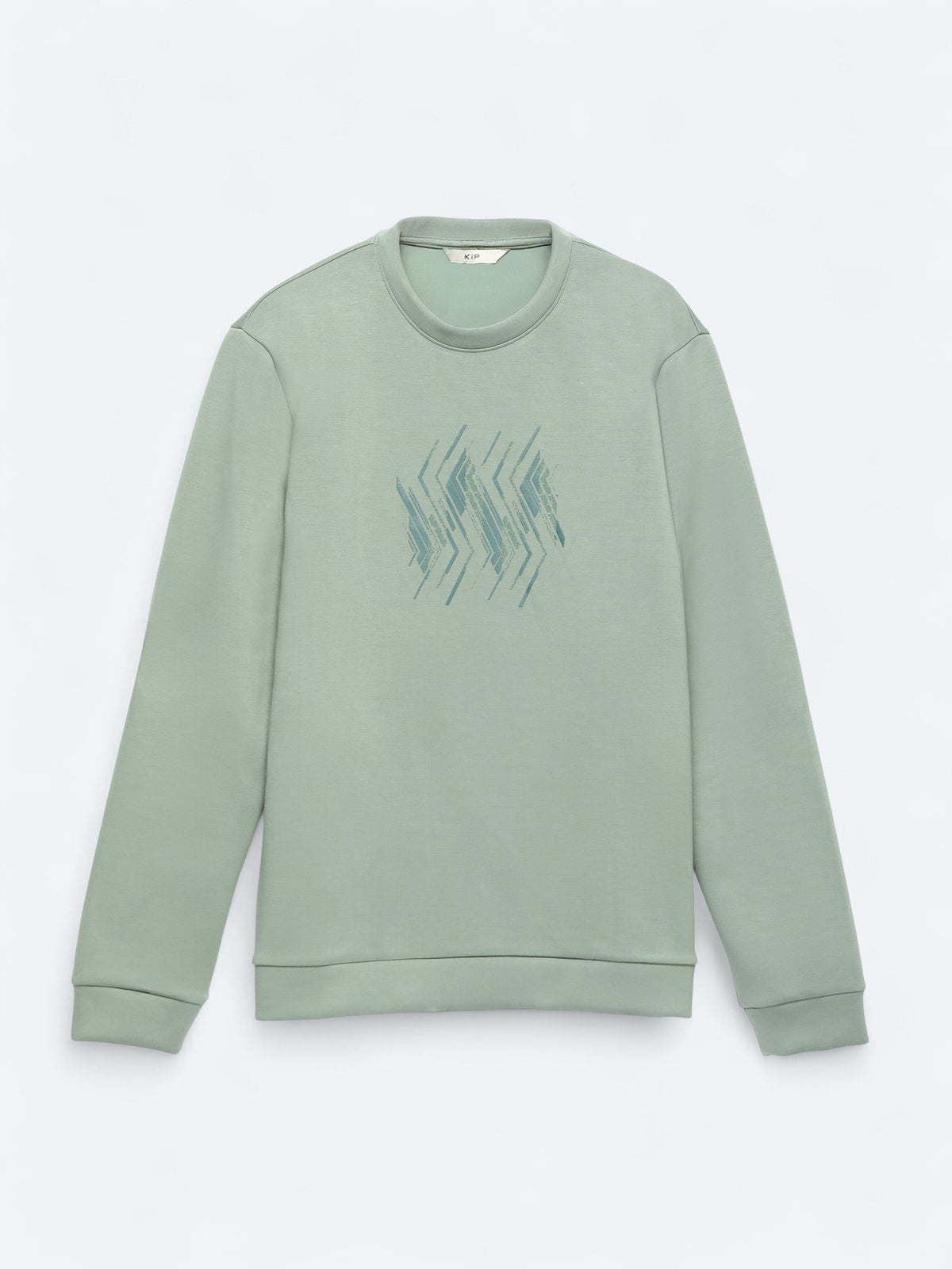 Mint Bisiklet Yaka Desenli Sweatshırt