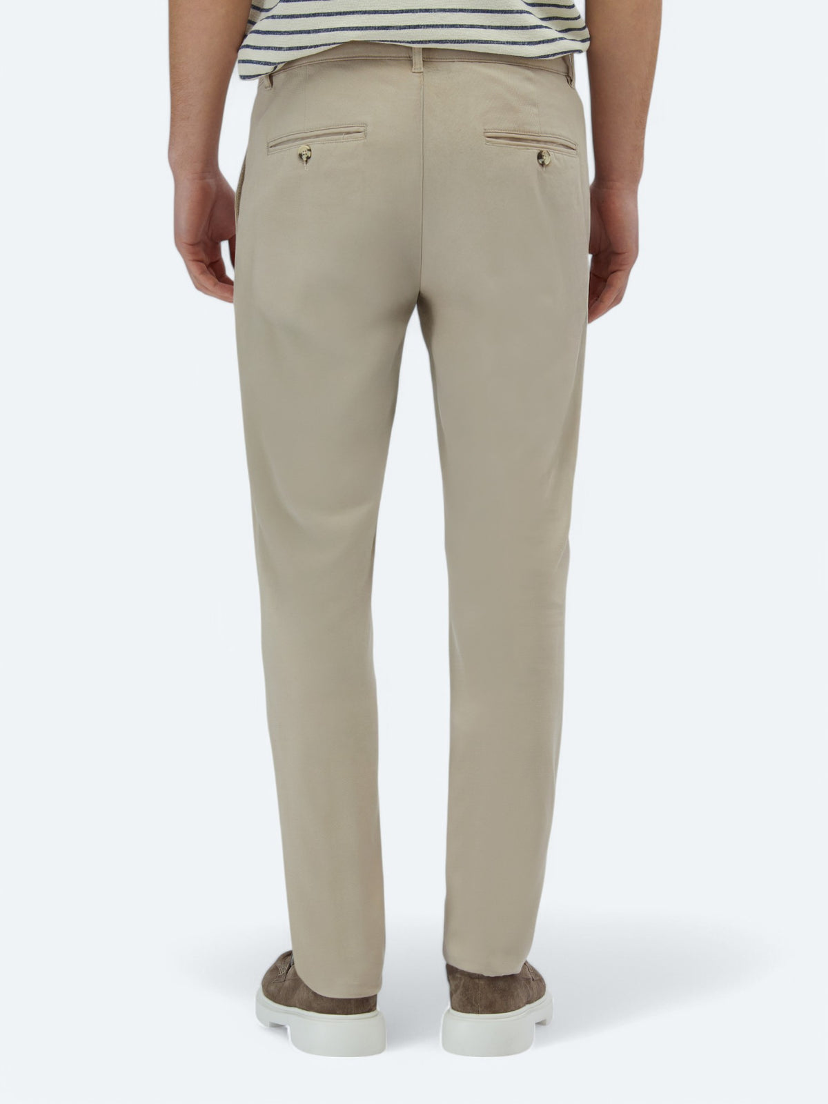 Bej Dokuma Regular Fit Casual Pamuk Karışımlı Pantolon