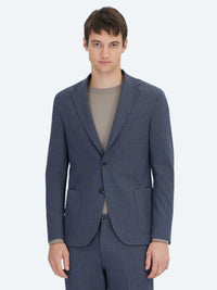 Açık Lacivert Çizgili Modern Fit Takım Elbise