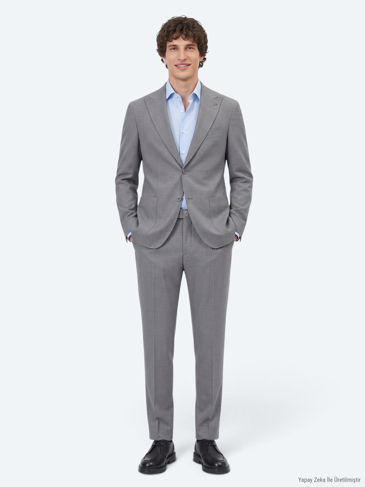 Grey Striped Modern Fit Suit