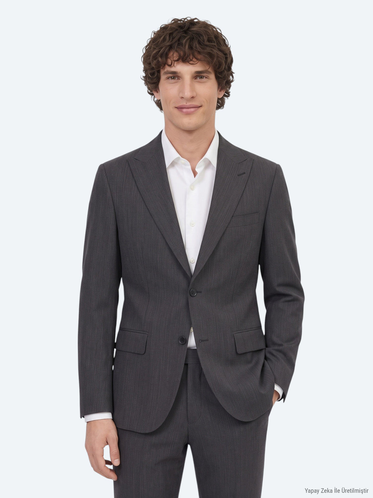 Antrasit Modern Fit Yün Karışımlı Takım Elbise