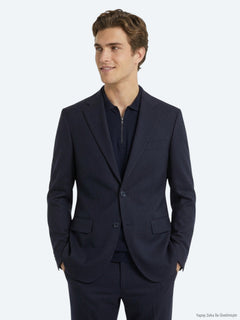 Lacivert Mikro Modern Fit %100 Yün Takım Elbise