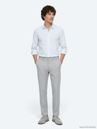 Gri Düz Dokuma Regular Fit Casual Pantolon