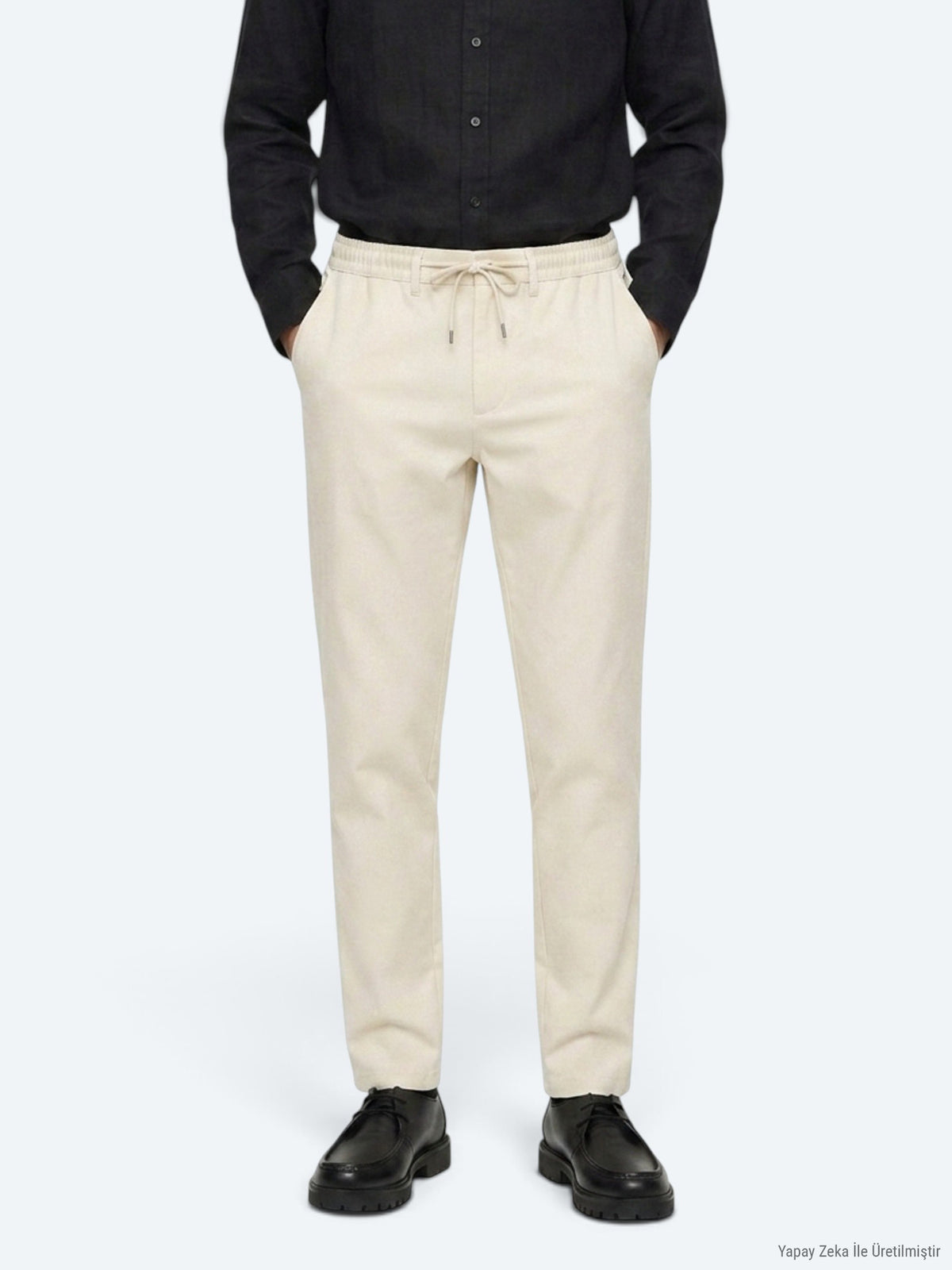 Koyu Bej Düz Dokuma Jogging Fit Casual Pantolon