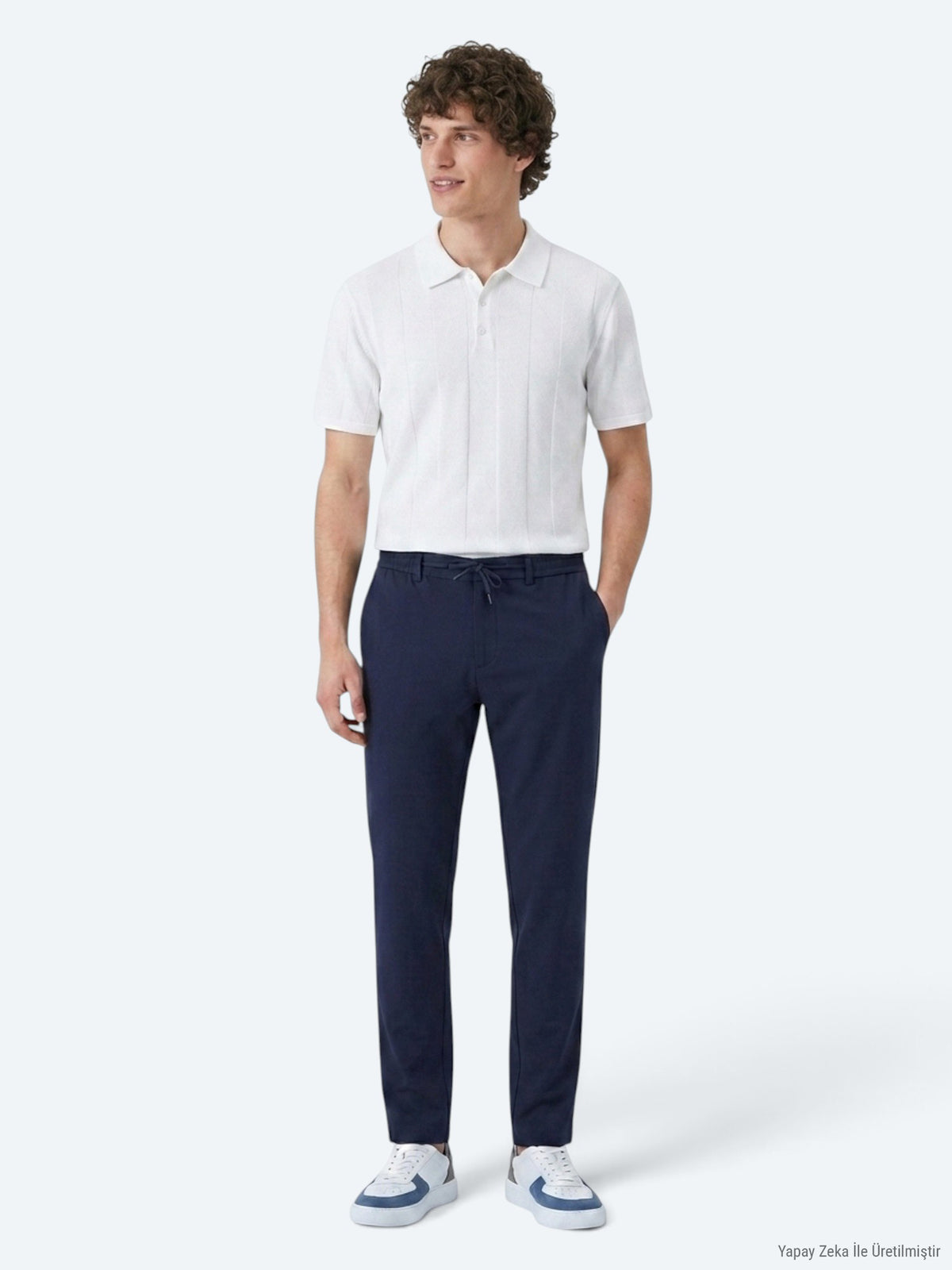 Lacivert Düz Dokuma Jogging Fit Casual Pantolon