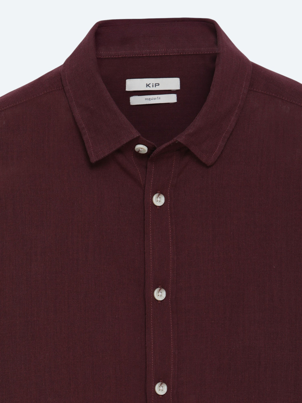 Bordo Düz Regular Fit Uzun Dokuma Casual %100 Pamuk Gömlek