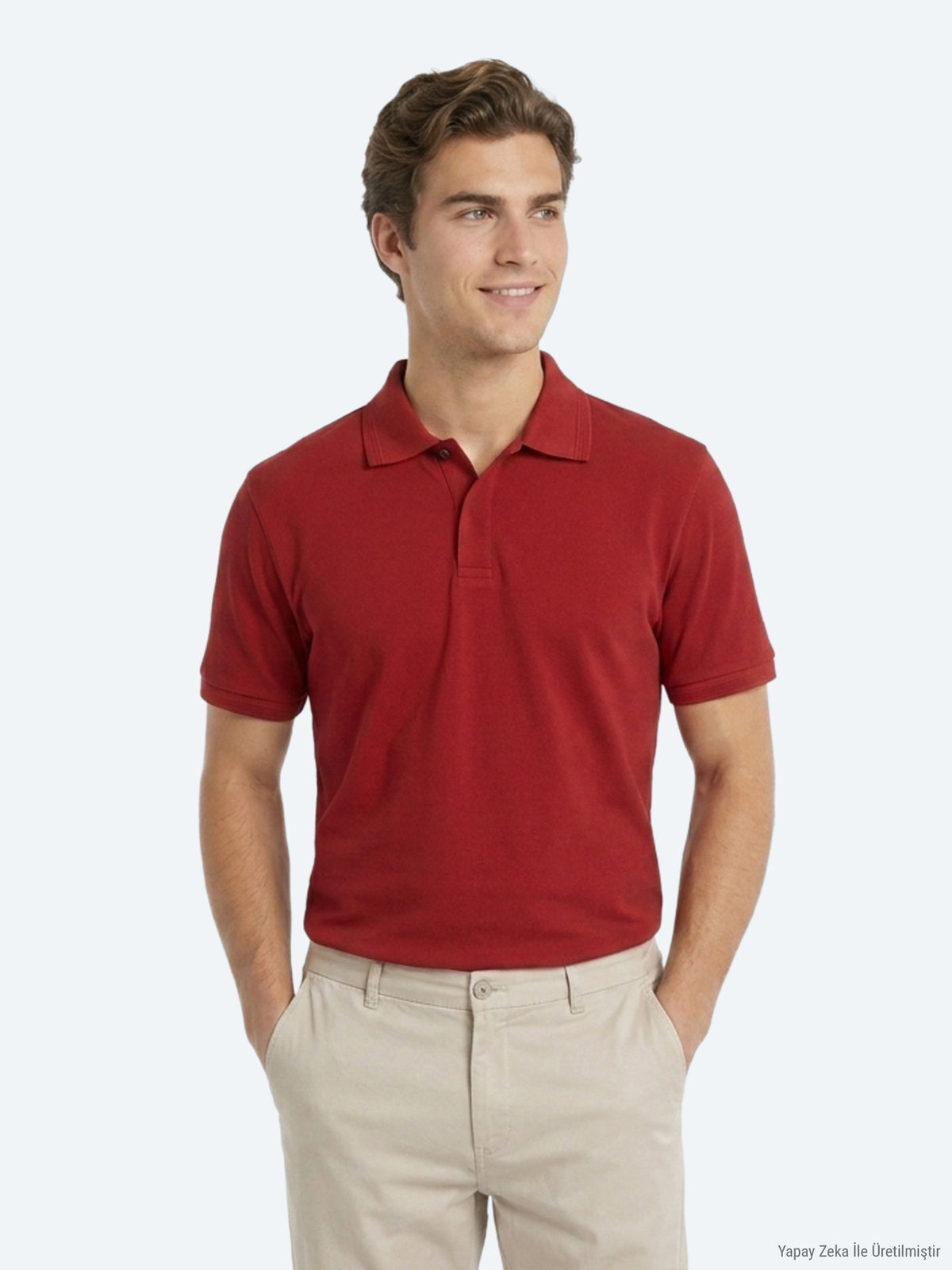Kiremit Düz %100 Pamuk T-Shirt