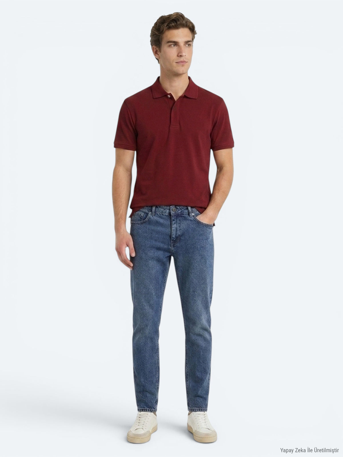 Bordo Düz %100 Pamuk T-Shirt