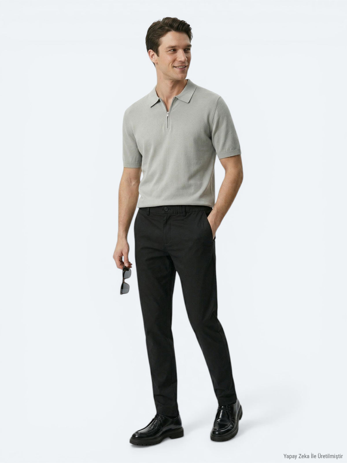 Siyah Dokuma Jogging Fit Casual Pamuk Karışımlı Pantolon