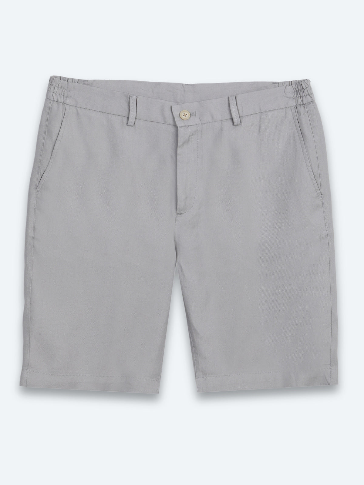 Gri Düz Kumaş Jogging Fit Casual Bermuda