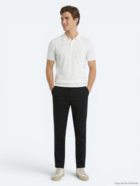 Siyah Dokuma Relaxed Fit Casual Pamuk Karışımlı Pantolon