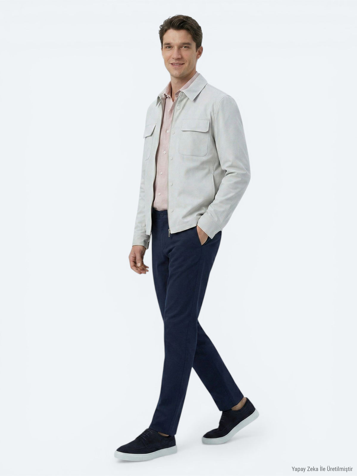 Taş Regular Fit Gömlek Yaka Casual Dokuma Mont