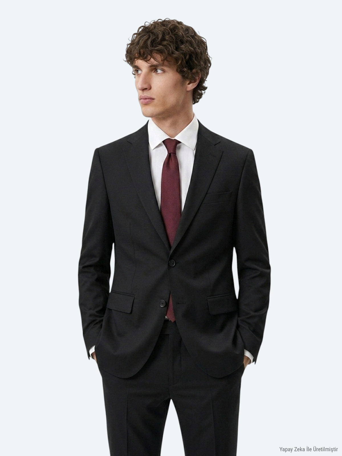 Antrasit Düz Modern Fit Yün Karışımlı Takım Elbise