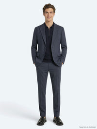 İndigo Çizgili Modern Fit Takım Elbise