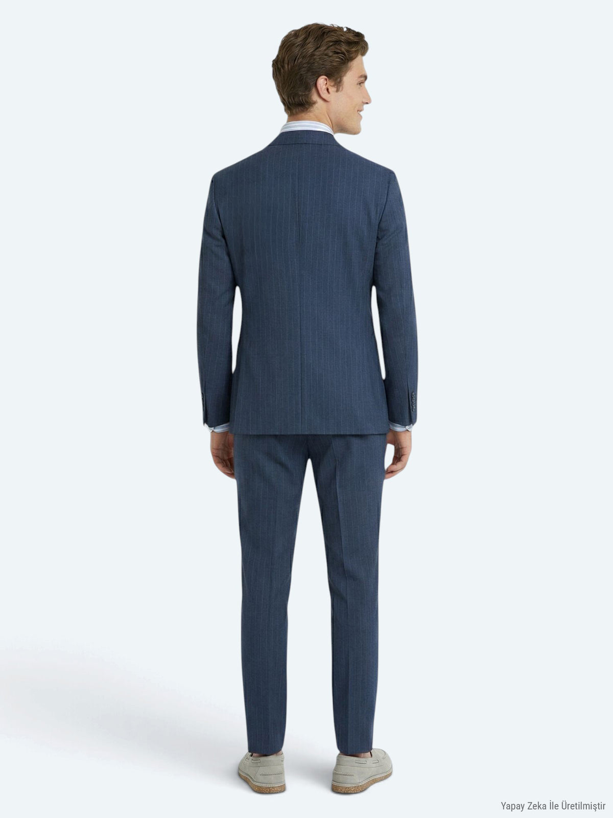 Mavi Çizgili Comfort Fit Takım Elbise
