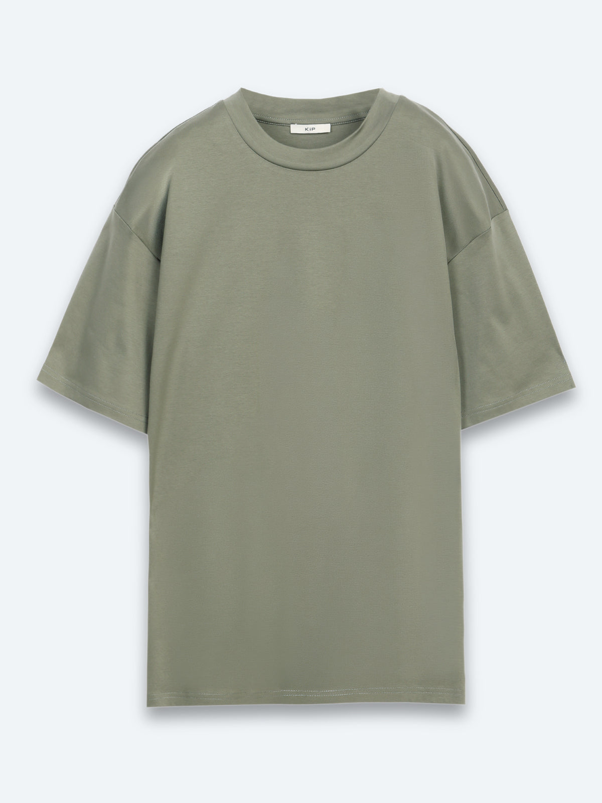 Haki Düz %100 Pamuk T-Shirt