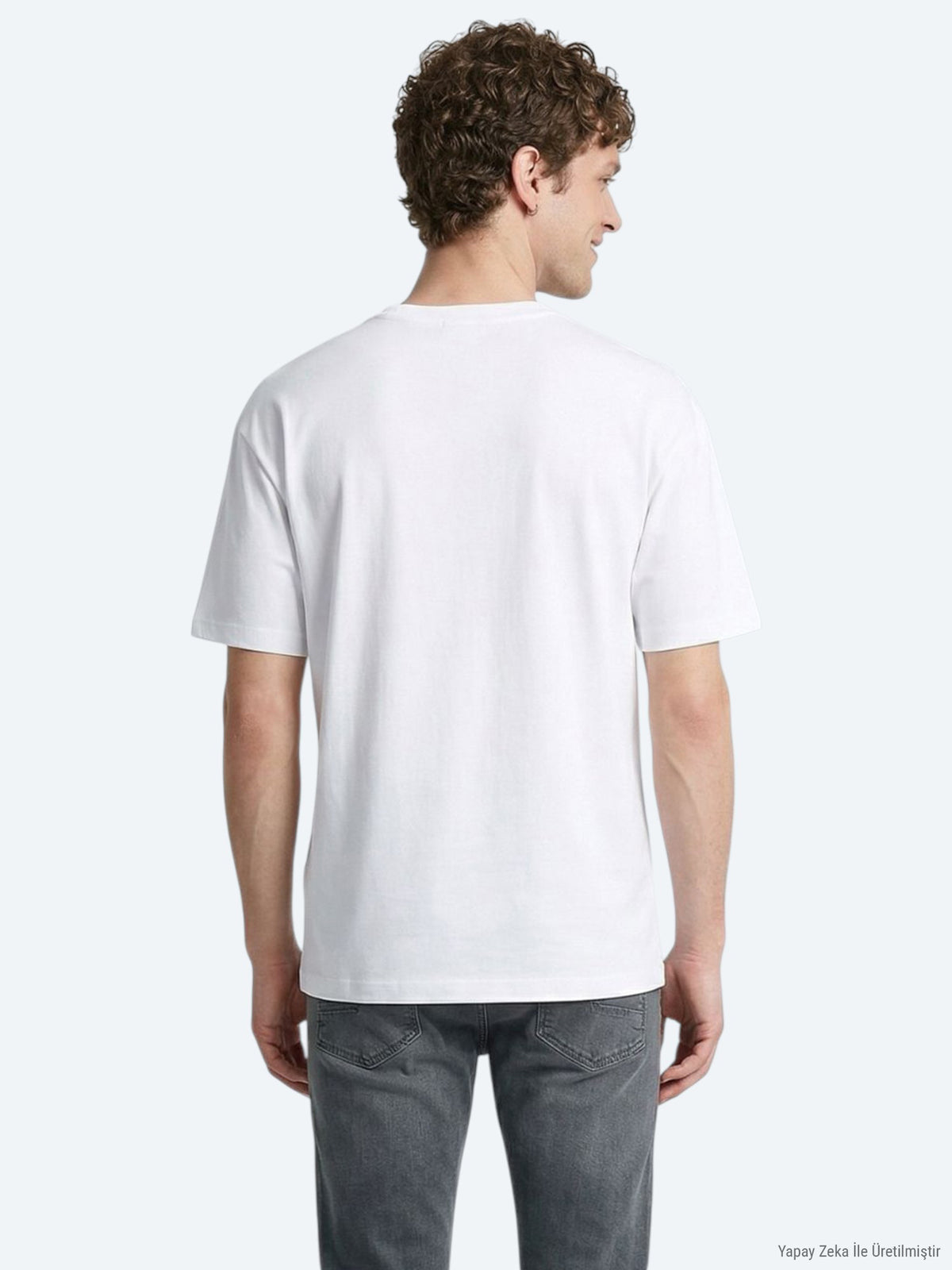 Beyaz Düz %100 Pamuk T-Shirt