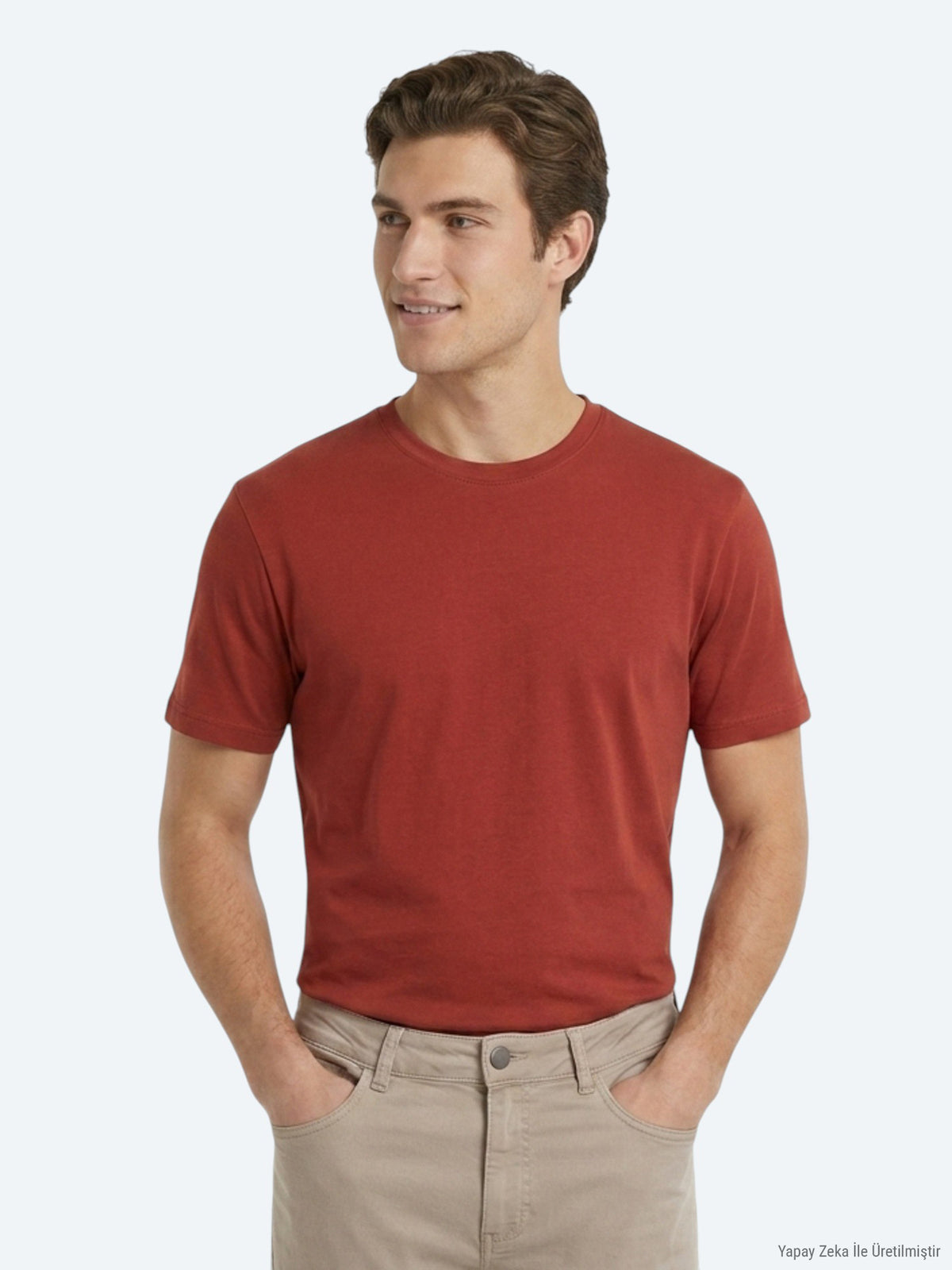 Kiremit Düz T-Shirt
