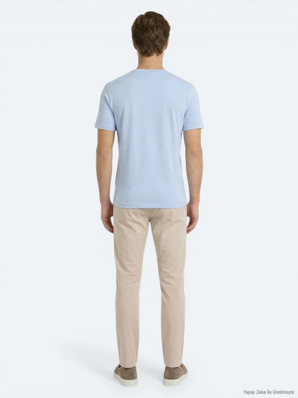 Açık Mavi Düz T-Shirt