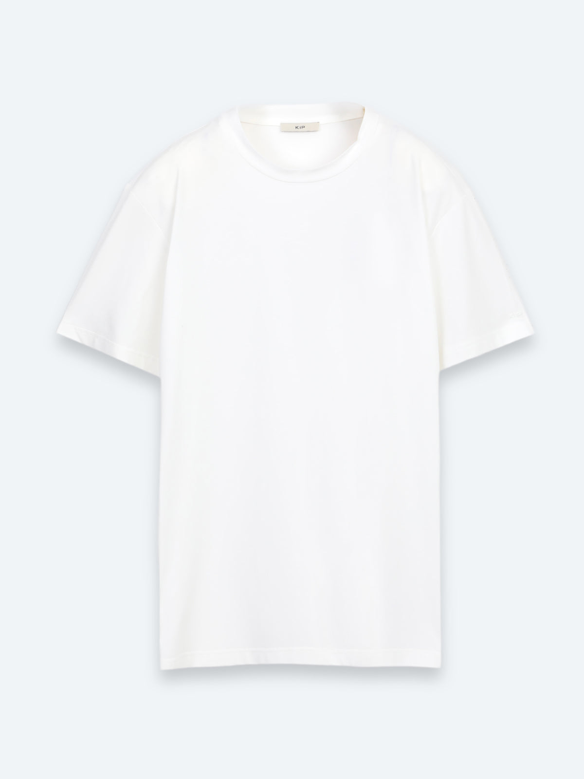 Beyaz Düz Pamuk Karışımlı T-Shirt