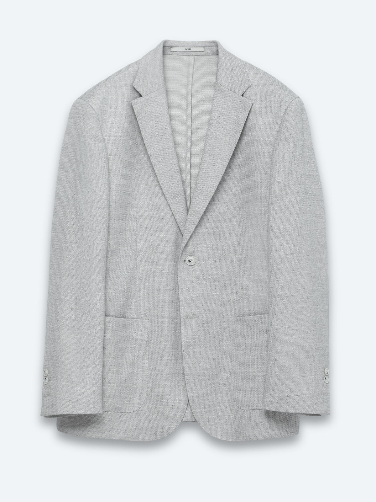 Bej Desenli Modern Fit Keten Karışımlı Ceket
