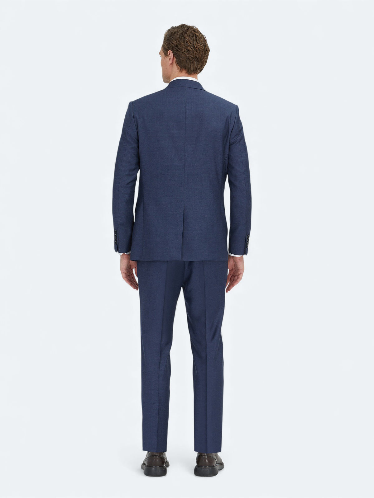Lacivert Mikro Modern Fit %100 Yün Takım Elbise