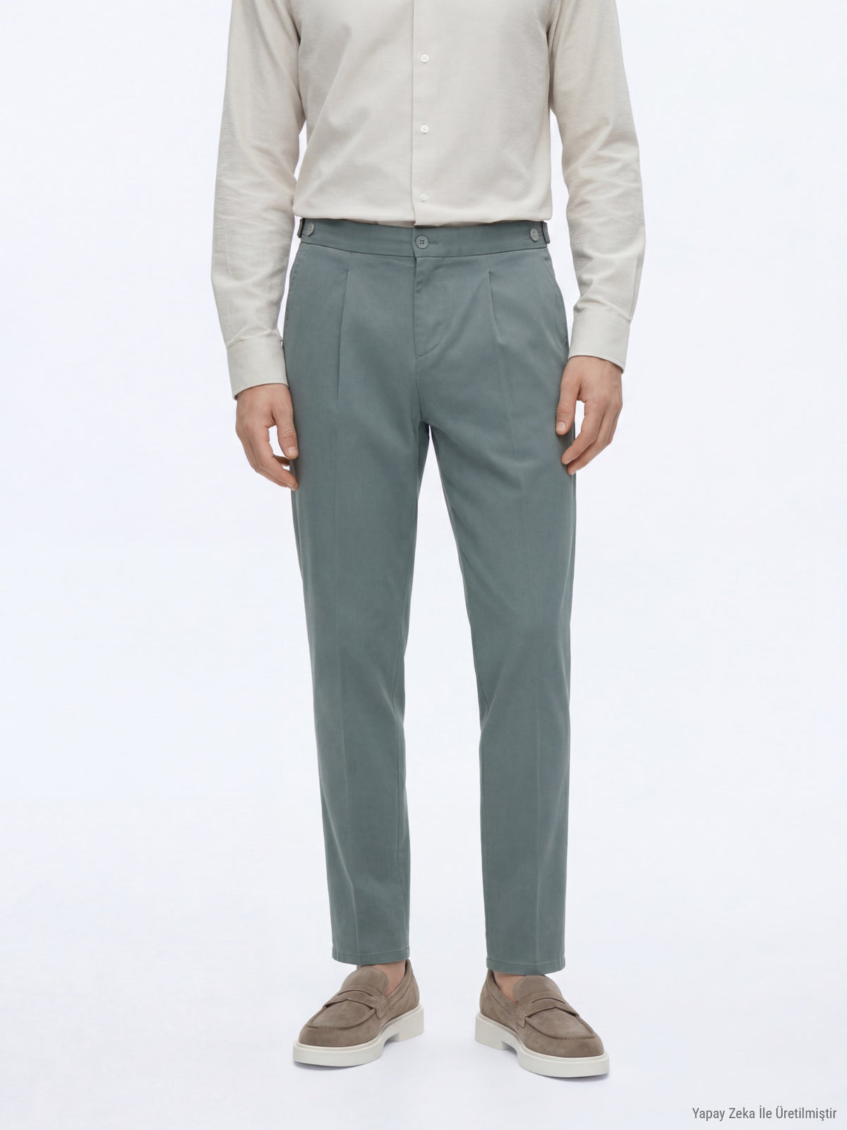 Mint Düz Dokuma Regular Fit Casual Pamuk Karışımlı Pantolon