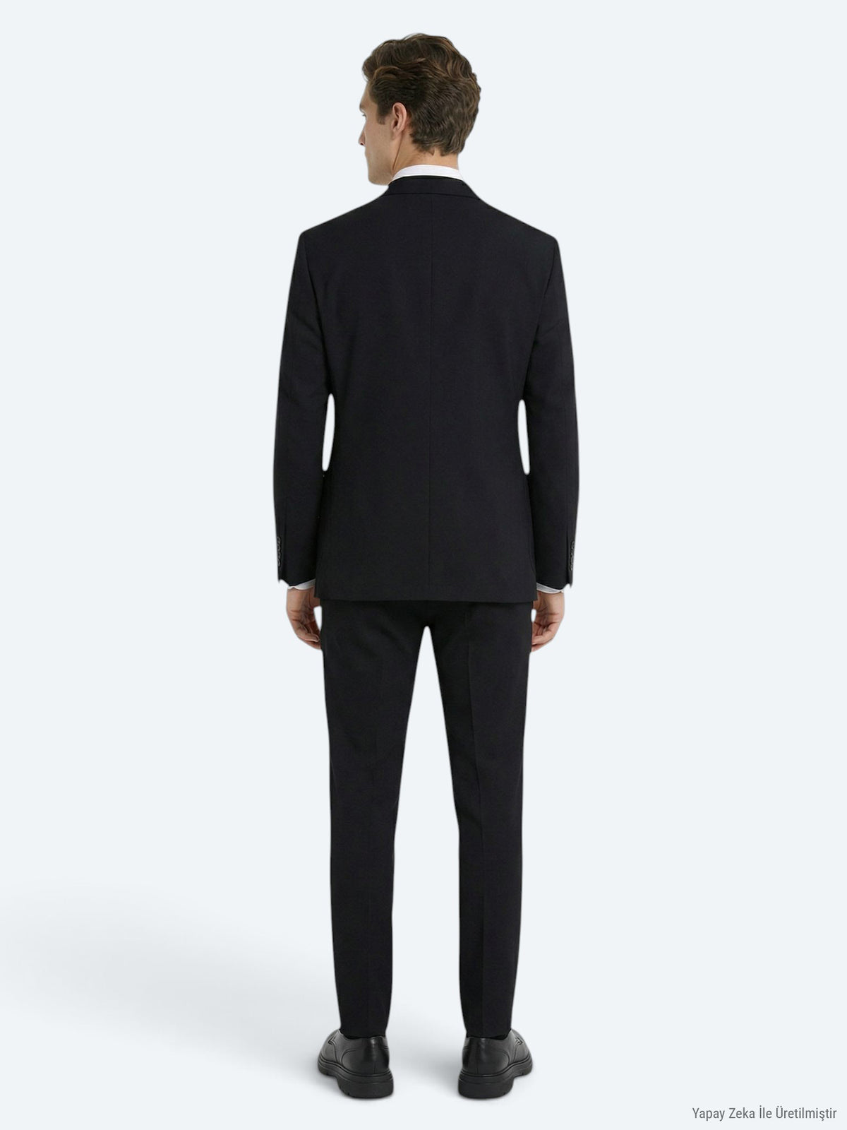 Siyah Çizgili Modern Fit Takım Elbise