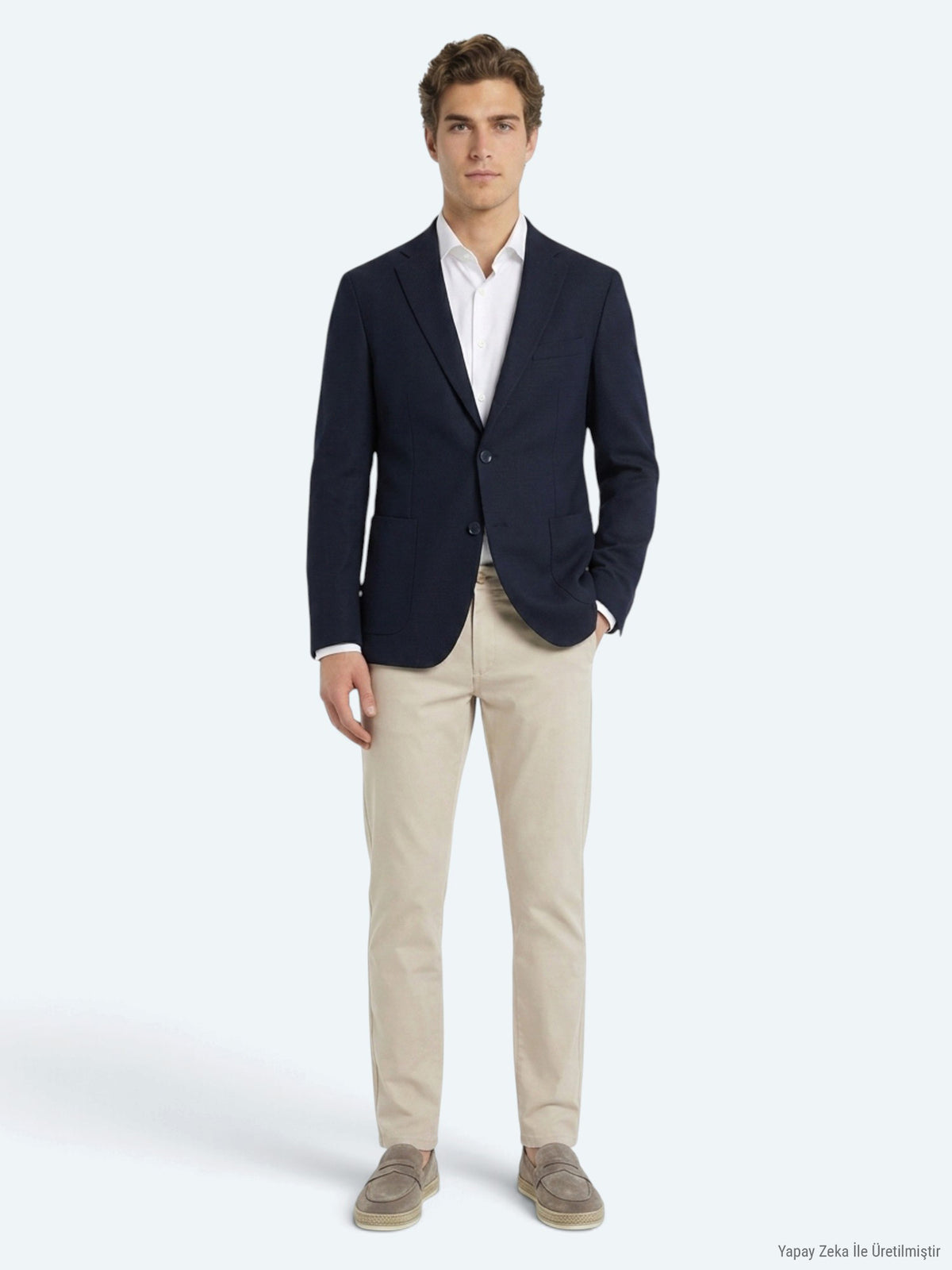 Lacivert Regular Fit %100 Yün Ceket