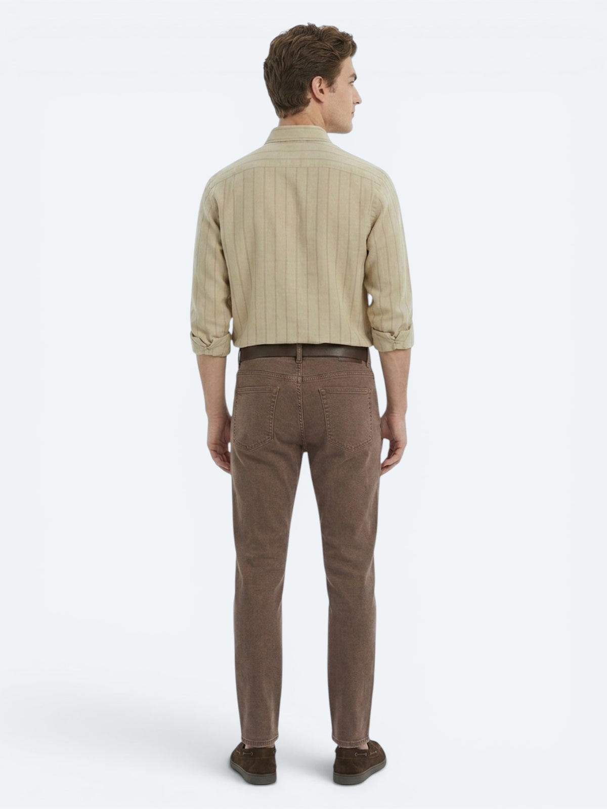 Kahverengi Regular Fit Denim %100 Pamuk Pantolon