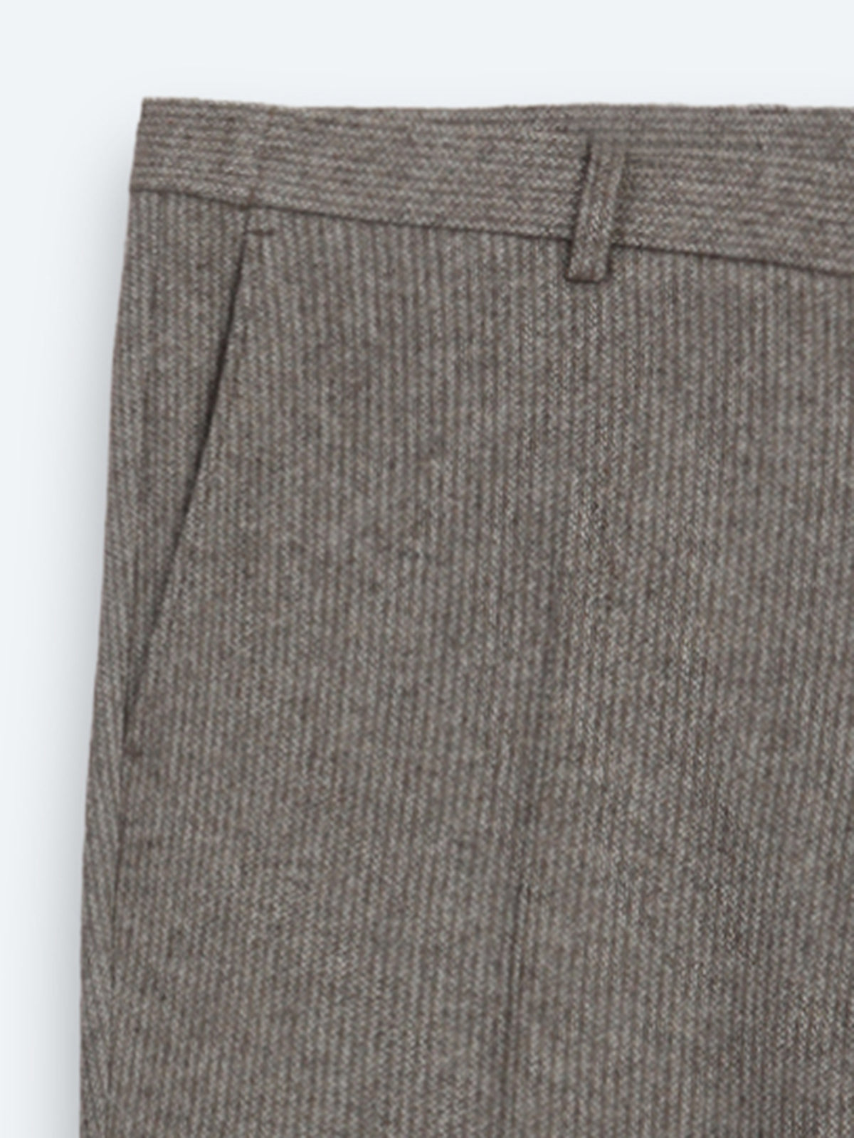 Açık Kahve Çizgili Modern Fit Yün Karışımlı Takım Elbise