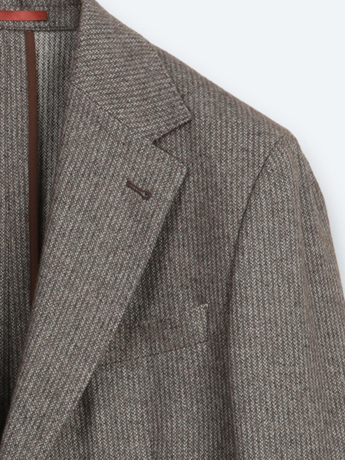 Açık Kahve Çizgili Modern Fit Yün Karışımlı Takım Elbise