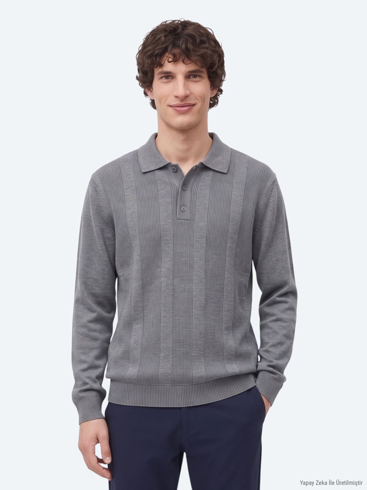 Grey Knitwear Sweatshirt