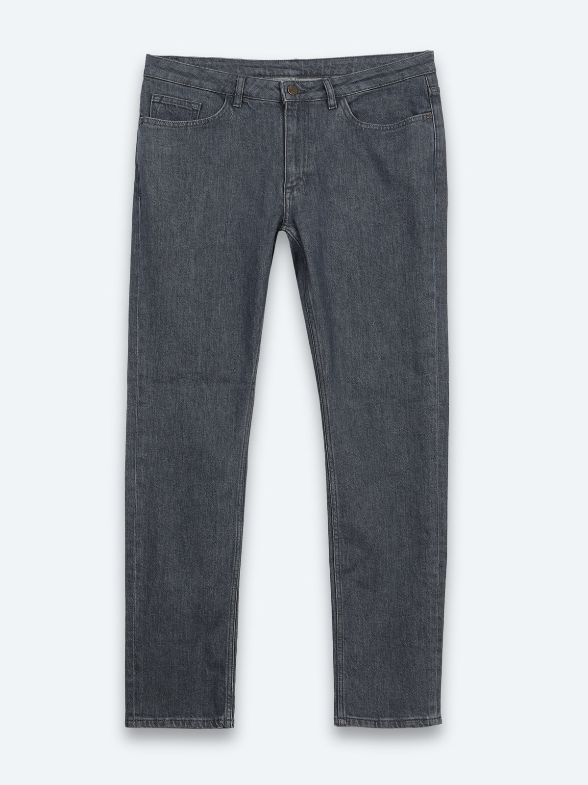 Koyu Mavi Düz Slim Fit Denim Pamuk Karışımlı Pantolon