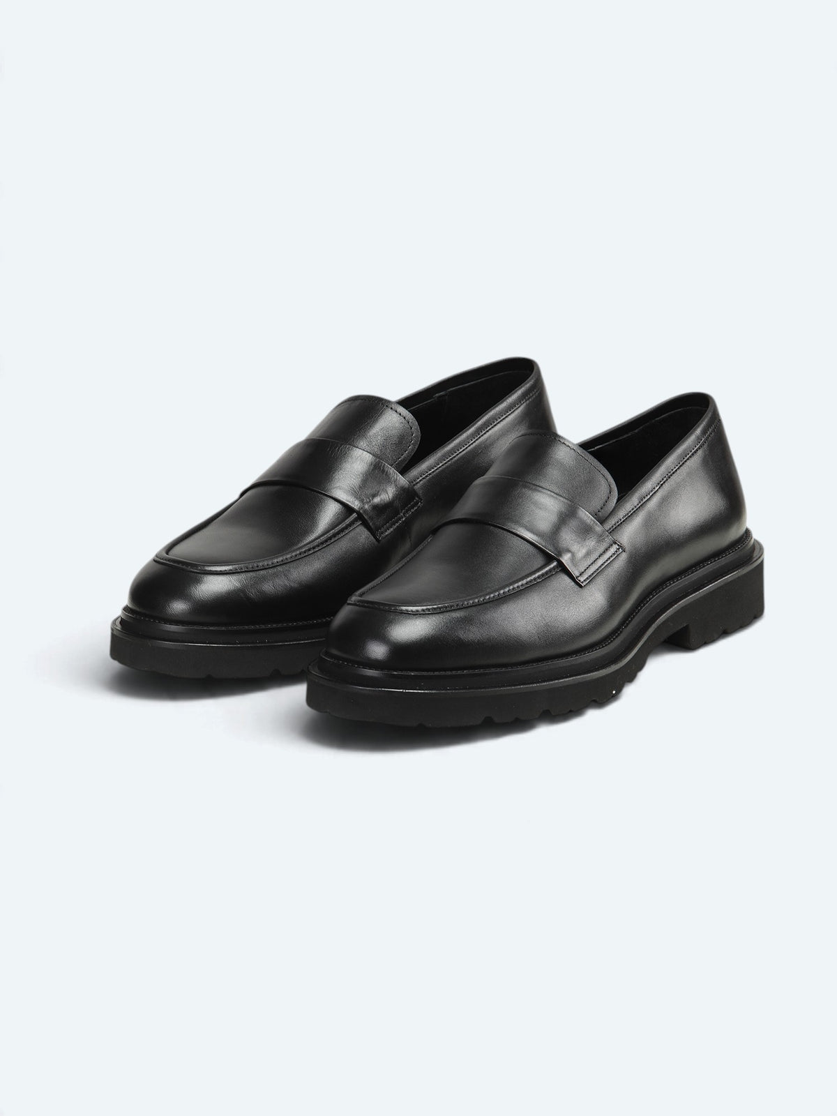 Siyah Deri Smart Casual Loafer