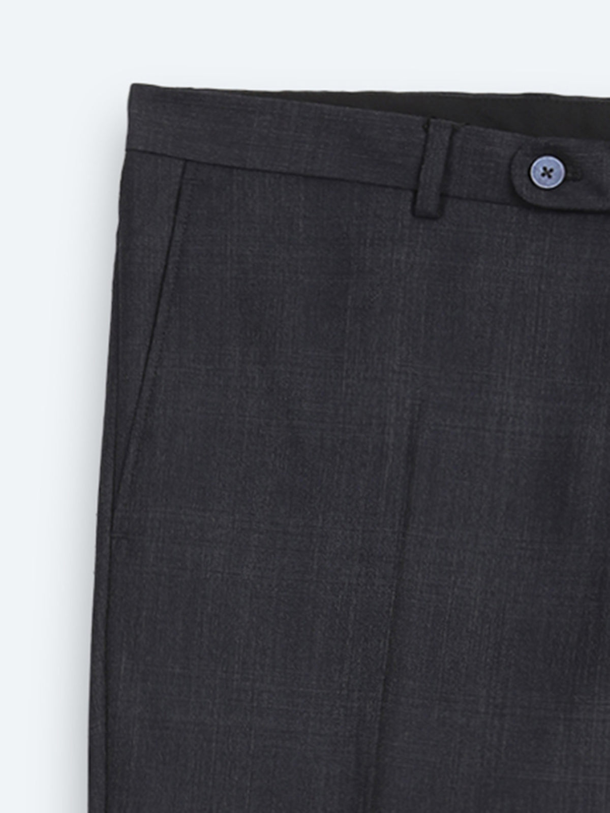 Lacivert Kareli Modern Fit %100 Yün Takım Elbise