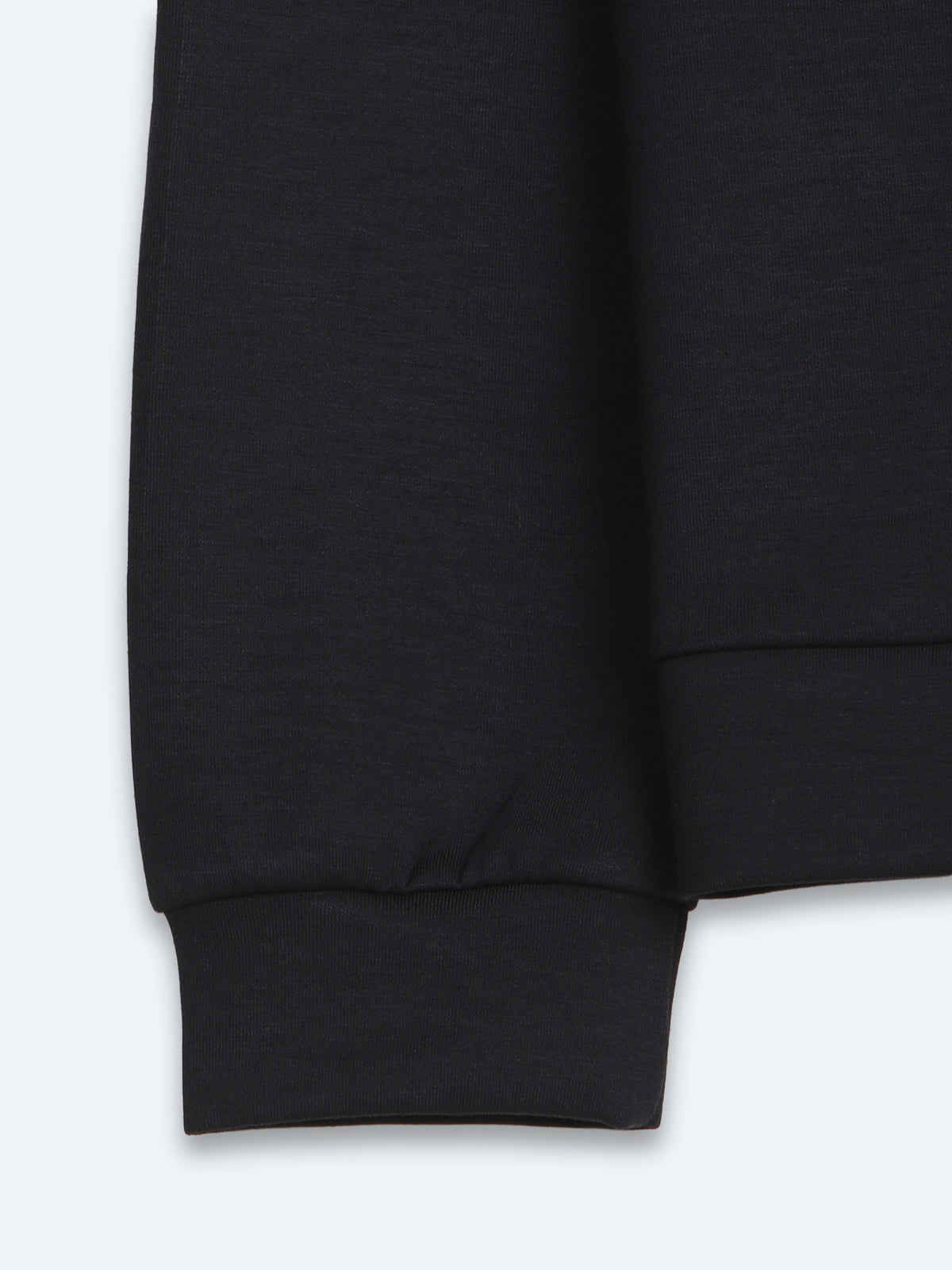 Lacivert Dik Yaka Düz Sweatshirt