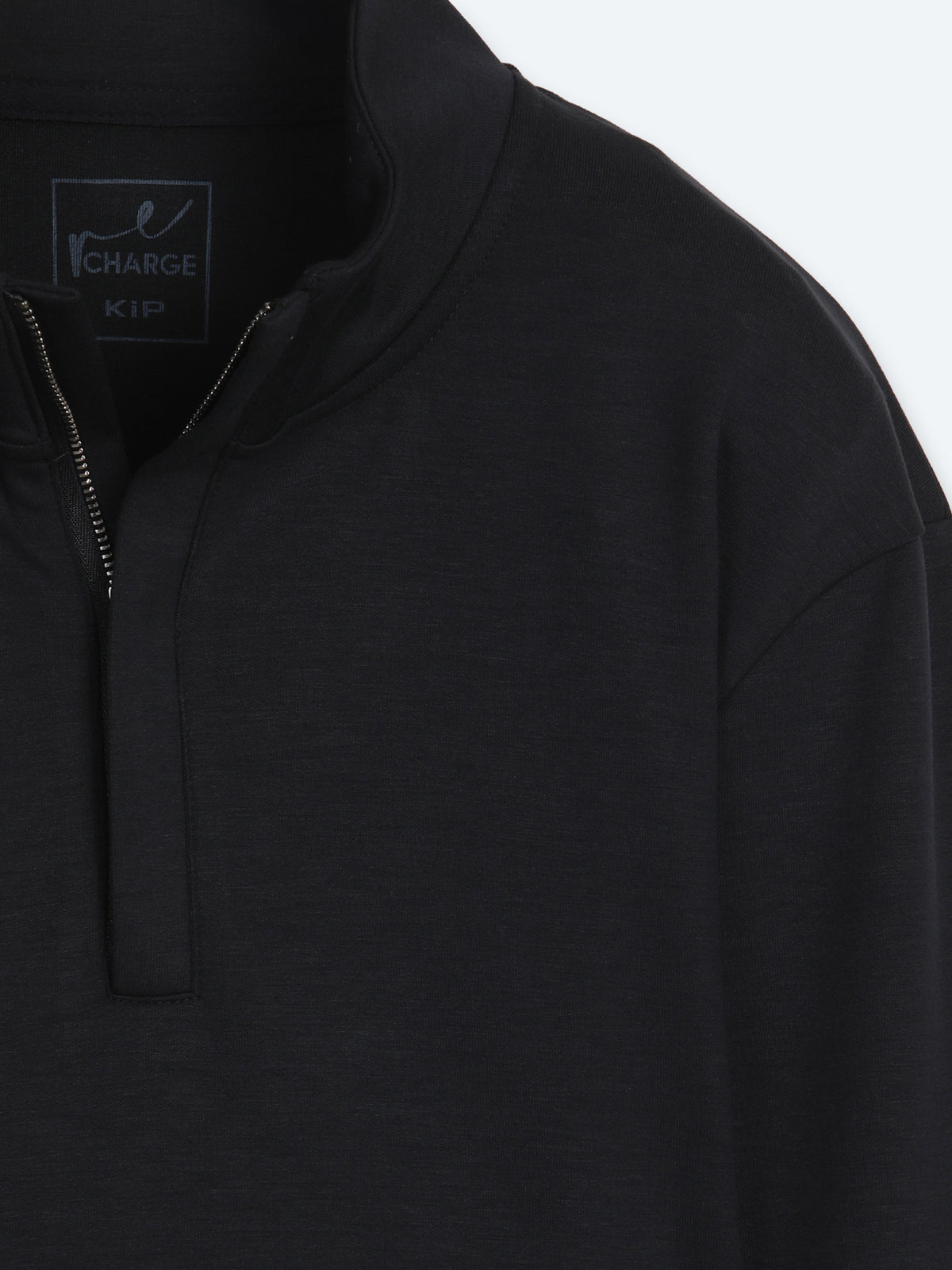 Lacivert Dik Yaka Düz Sweatshirt
