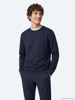 Lacivert Düz Sweatshirt