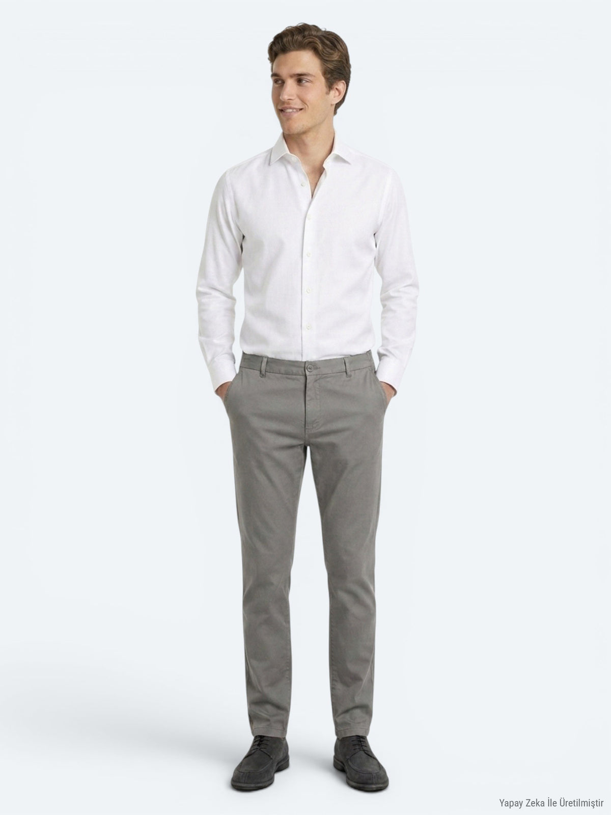Gri Kumaş Jogging Fit Casual Pantolon